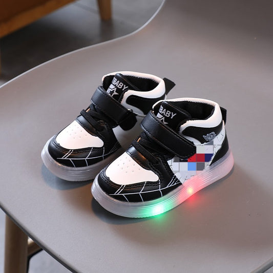 Luminous baby soft soled shoes