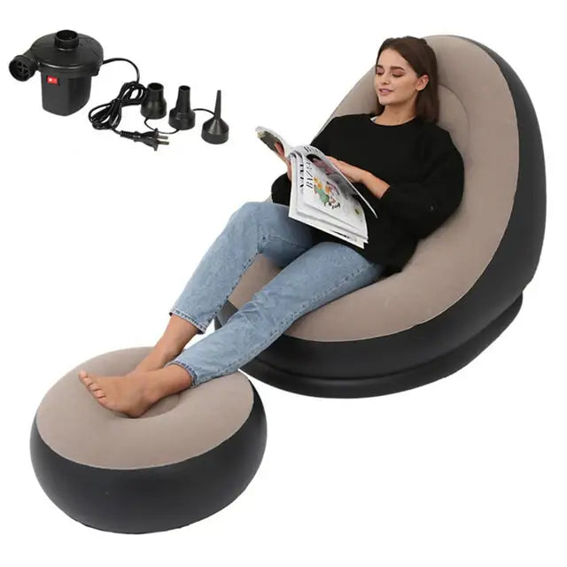 Inflatable Lazy Sofa Deck Chair for home and Outdoor Use