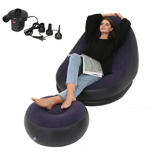 Inflatable Lazy Sofa Deck Chair for home and Outdoor Use