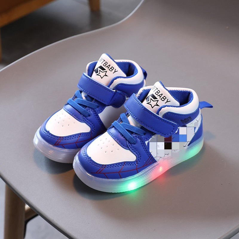 Luminous baby soft soled shoes