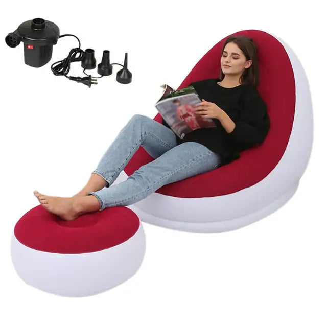 Inflatable Lazy Sofa Deck Chair for home and Outdoor Use