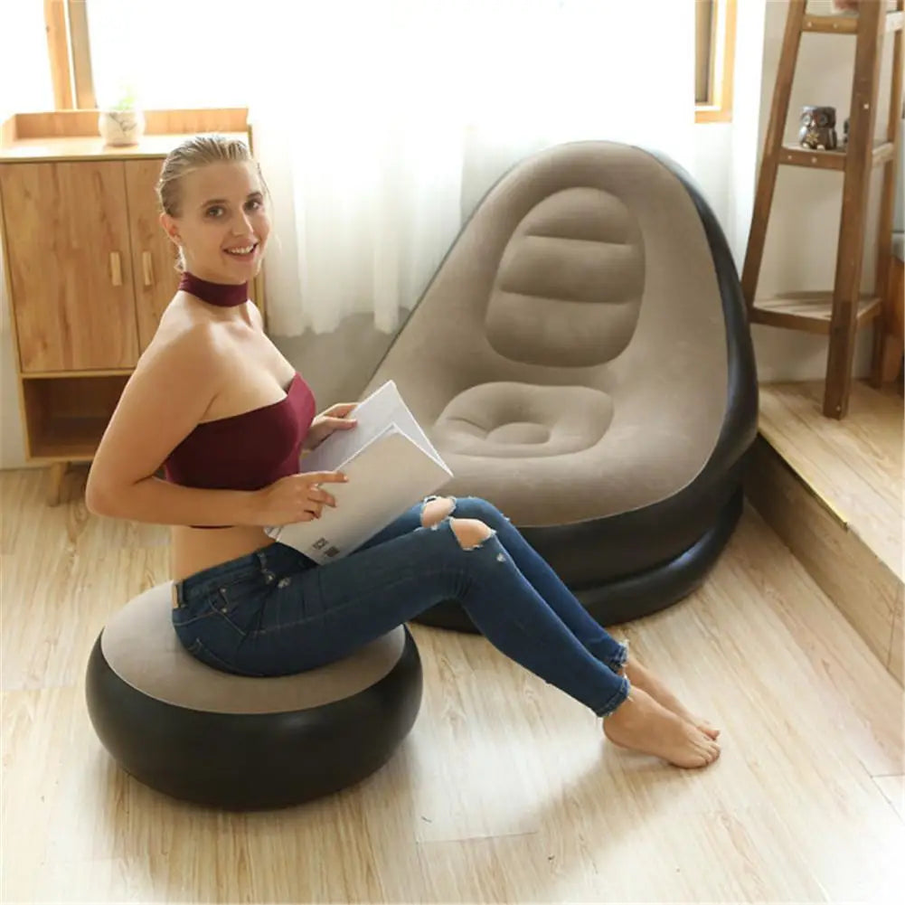 Inflatable Lazy Sofa Deck Chair for home and Outdoor Use